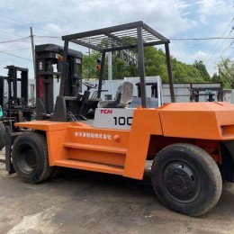 上?，F(xiàn)貨二手TCM叉車FD100 10噸級輪胎式商用卸貨叉裝機(jī)